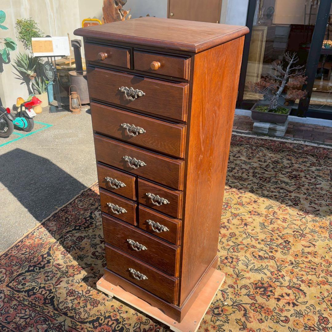 越後民芸家具 ナラ材 ハイチェスト　ヨーロピアンスタイル