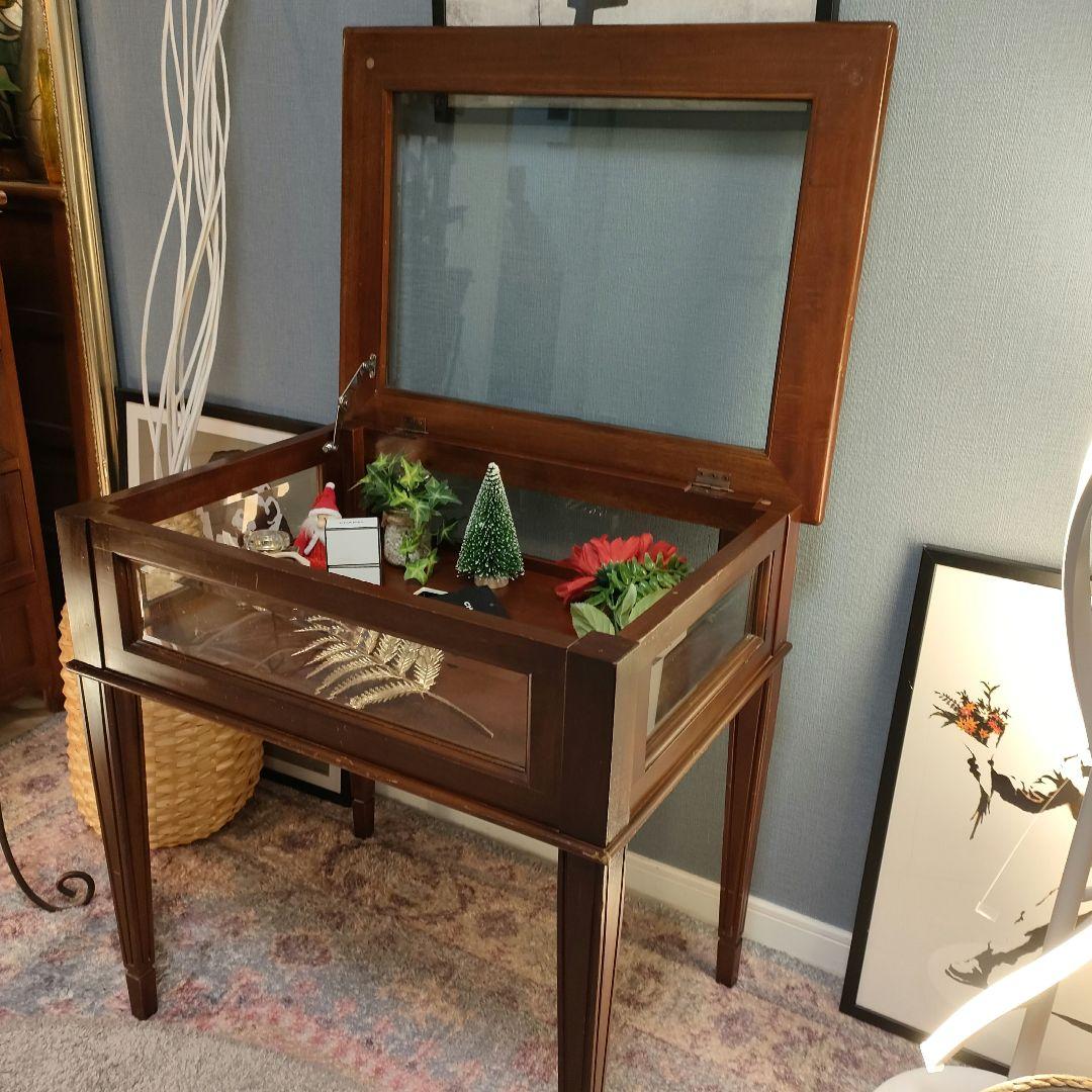 フランス アンティーク調 ガラス天板ディスプレイショーケース ヴィンテージ