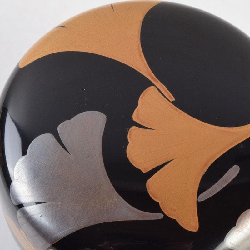 茶道具　塗師　越山作　銀杏蒔絵　中棗　共布共箱　V　9193