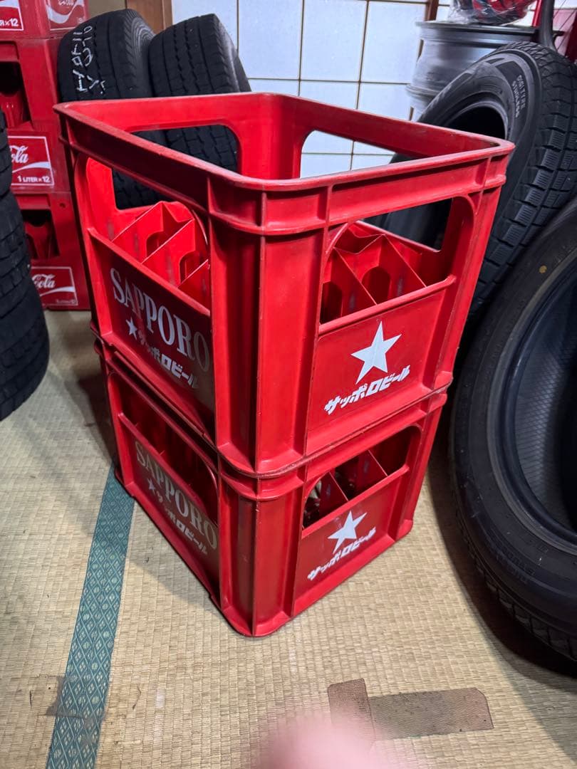 サッポロ大瓶ビール20本 ケースコンテナ used 非売品 昭和レトロ4個セット