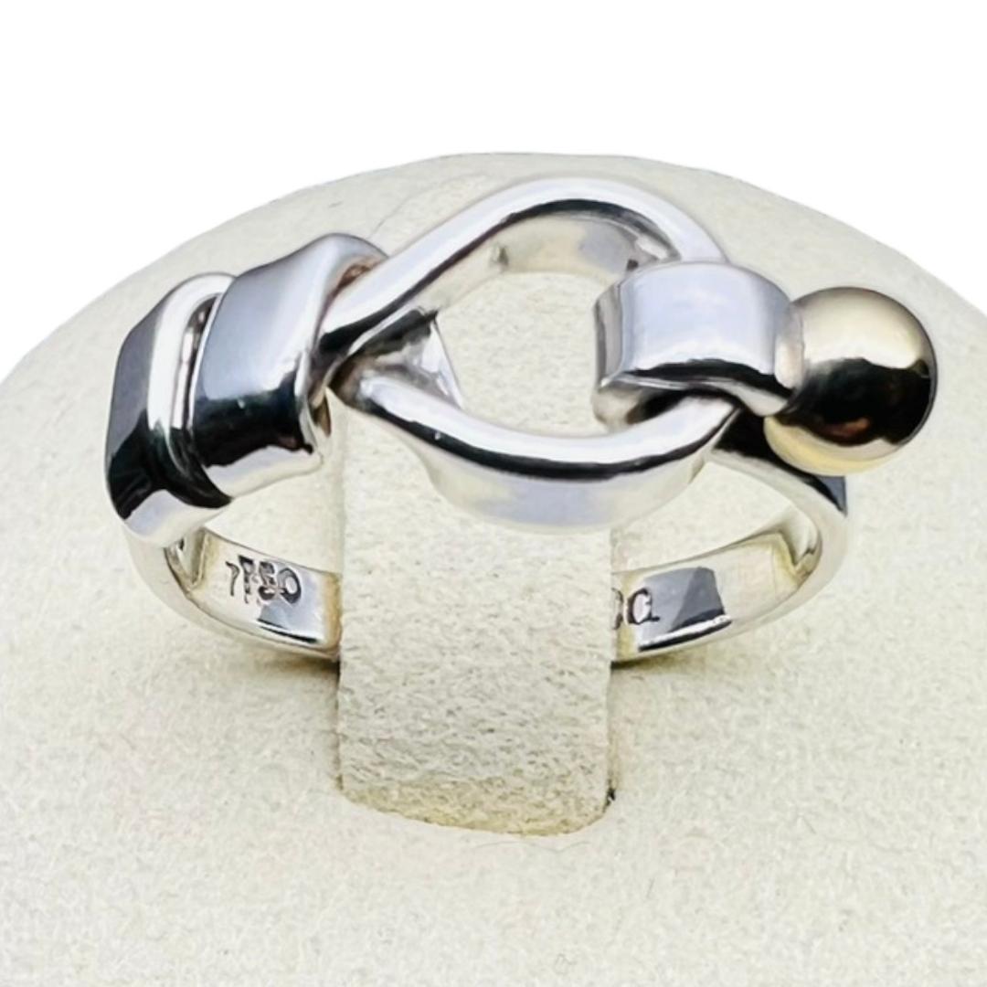 【極美品】TIFFANY リング 指輪 フック＆アイ ラブノット 925 K18
