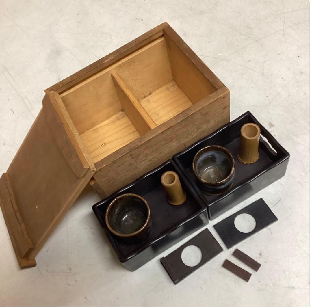 木製タバコ盆 レトロ古道具 アンティーク和雑貨(め93)