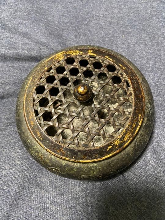 中国古美術　仏八寶琉金銅香炉「飛雲閣」在銘