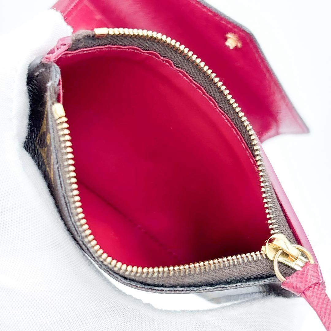 使用感小♪ルイヴィトン モノグラム ヴィクトリーヌ フューシャ 三つ折り財布