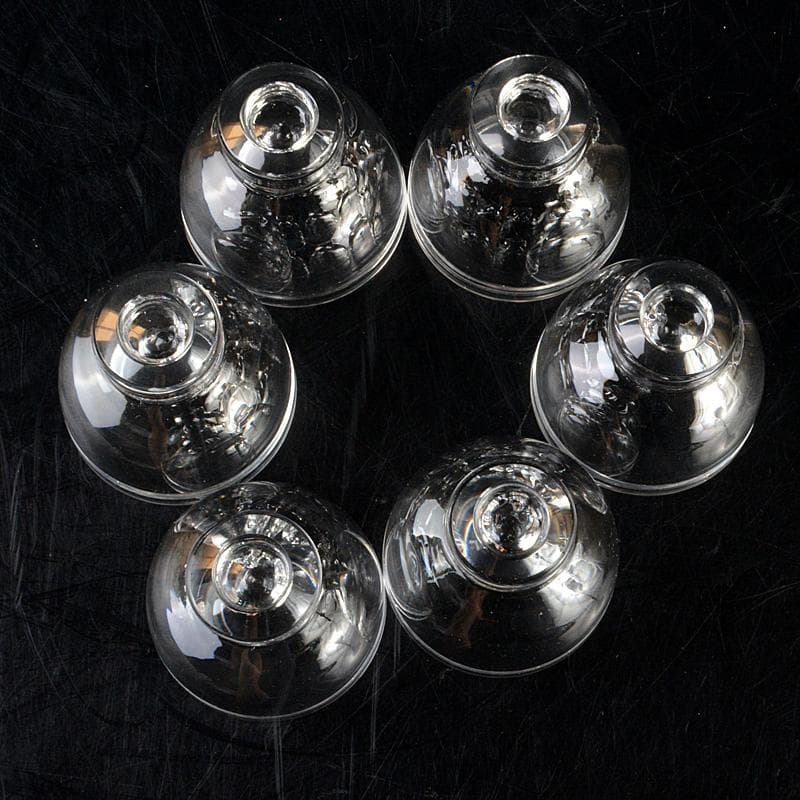 クリスタルガラス　冷酒グラス　酒杯　煎茶器　6客　桐箱付　V　6289