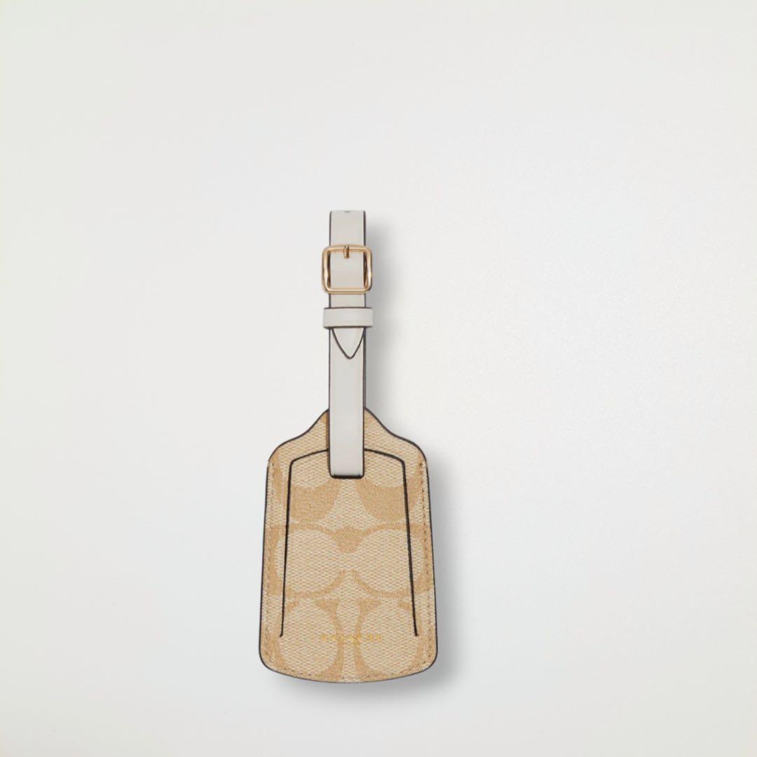 ☆人気商品☆ COACH ネームタグ ラゲッジタグ ライトカーキ×チョーク