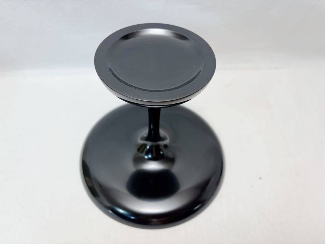 ほぼ未使用 茶道具 渦蒔絵 木製黒真塗 貴人高杯 淡々斎好写 干菓子器 元箱