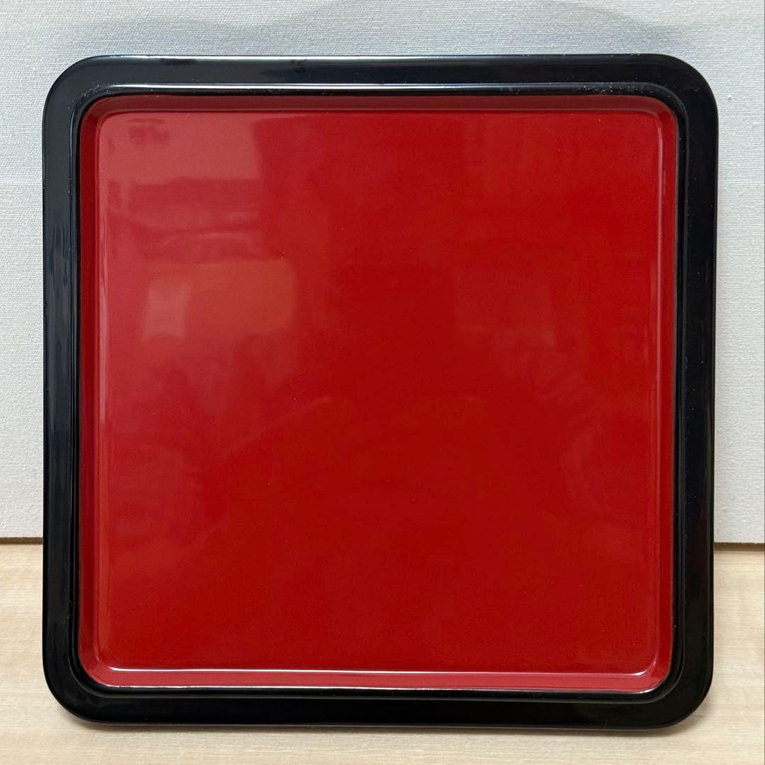 ごっちゃん　輪島塗 黒塗内朱 金銀沈金 羊歯紋様 二段重 重箱