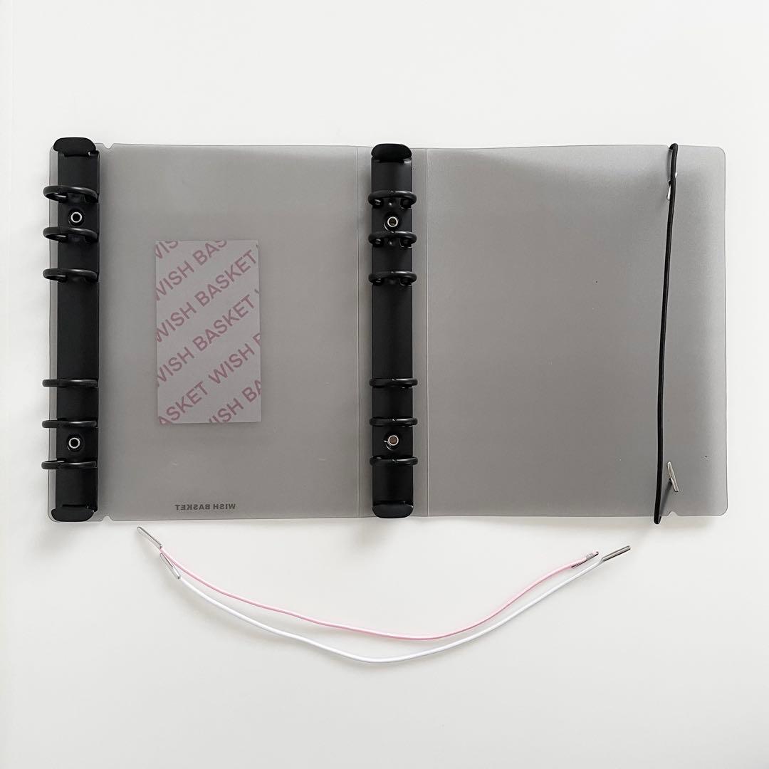 早い者勝ち　韓国　貯金　バインダー　リフィル　ダブルリングバインダー　黒　2