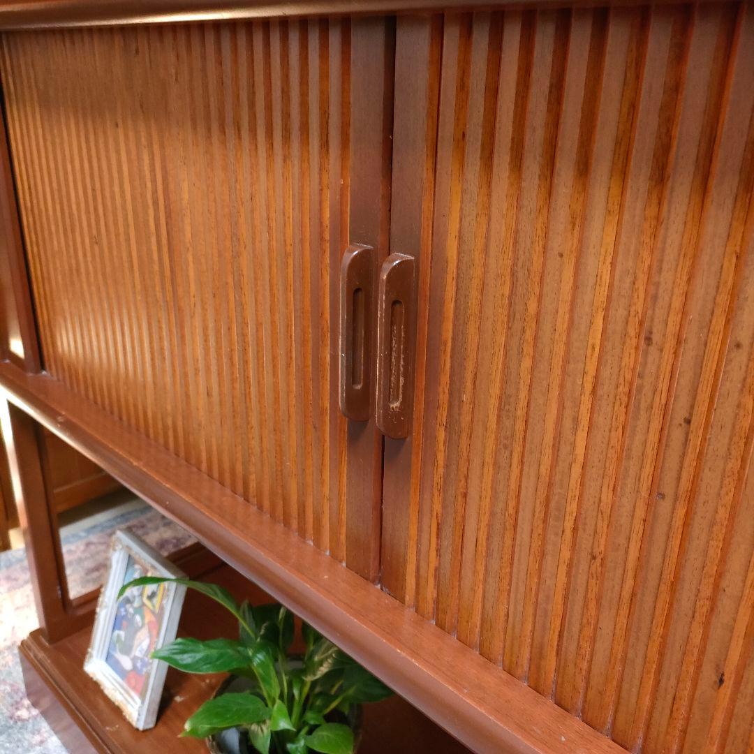 昭和ヴィンテージ 国産ミッドセンチュリー 蛇腹引き戸 北欧モダンキャビネット