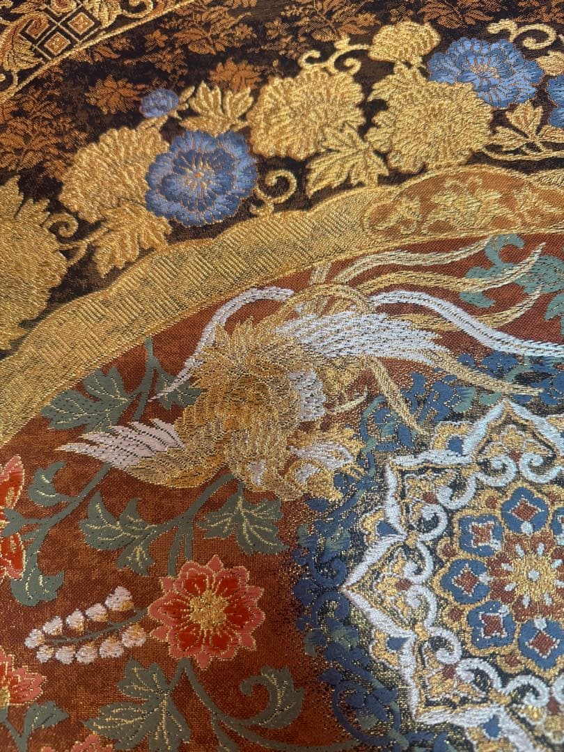 2674袋帯 古代彫金紋 西陣織 金糸　高級上質上品　約440cm 未使用