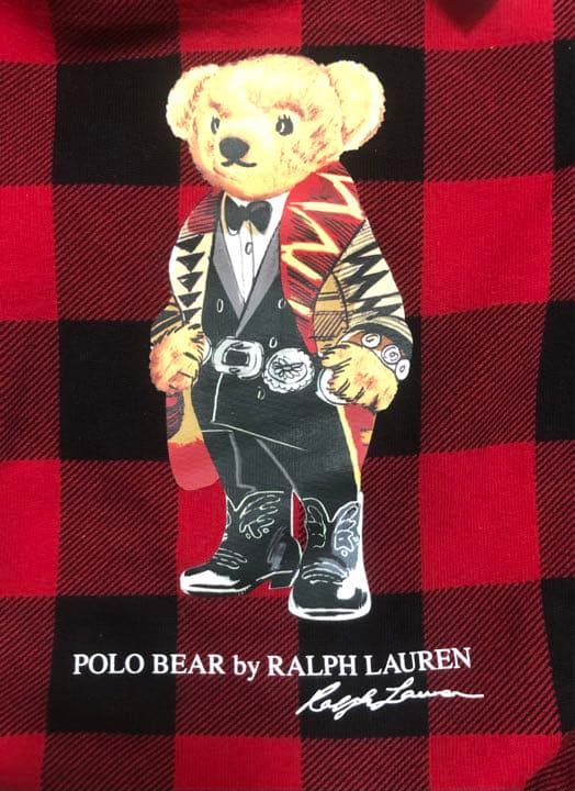 ラルフローレン　ホリデーコレクション　ポロベア　パーカー　赤チェック