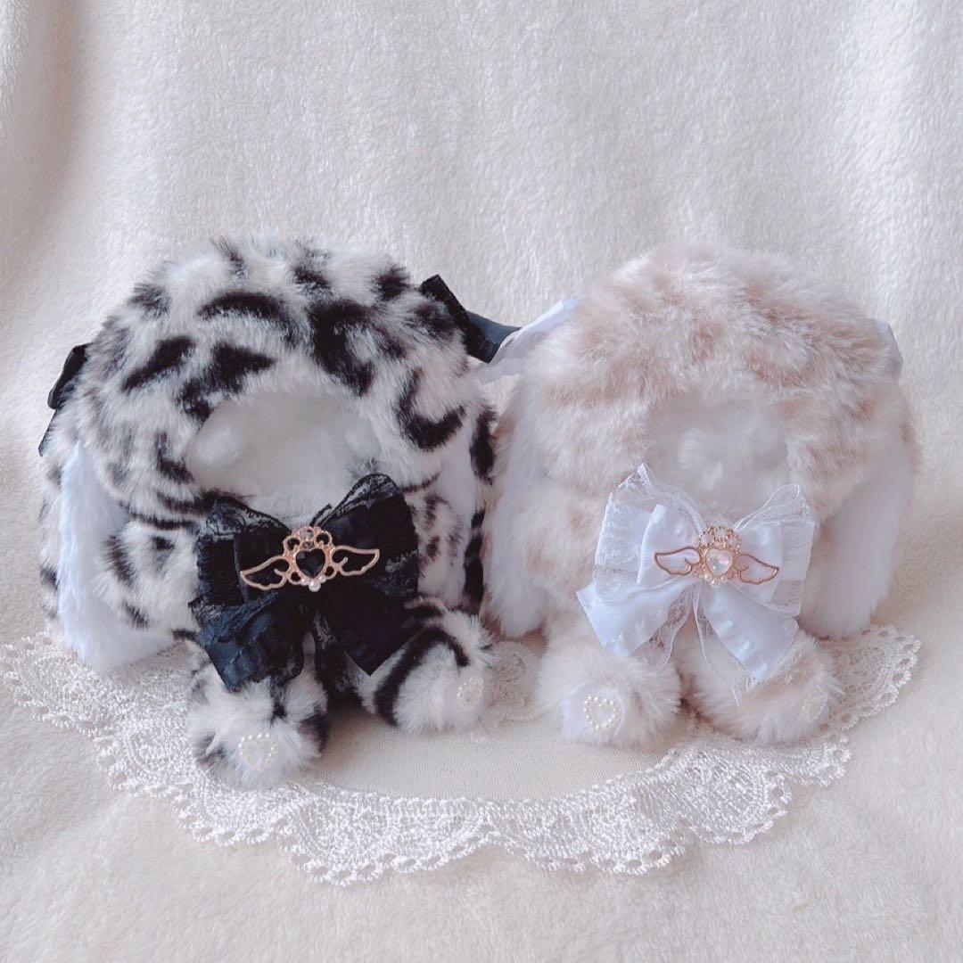 b43 ぬい服 12cm ちびぐるみ 着ぐるみ おすわり 豹たれみみうさぎセット