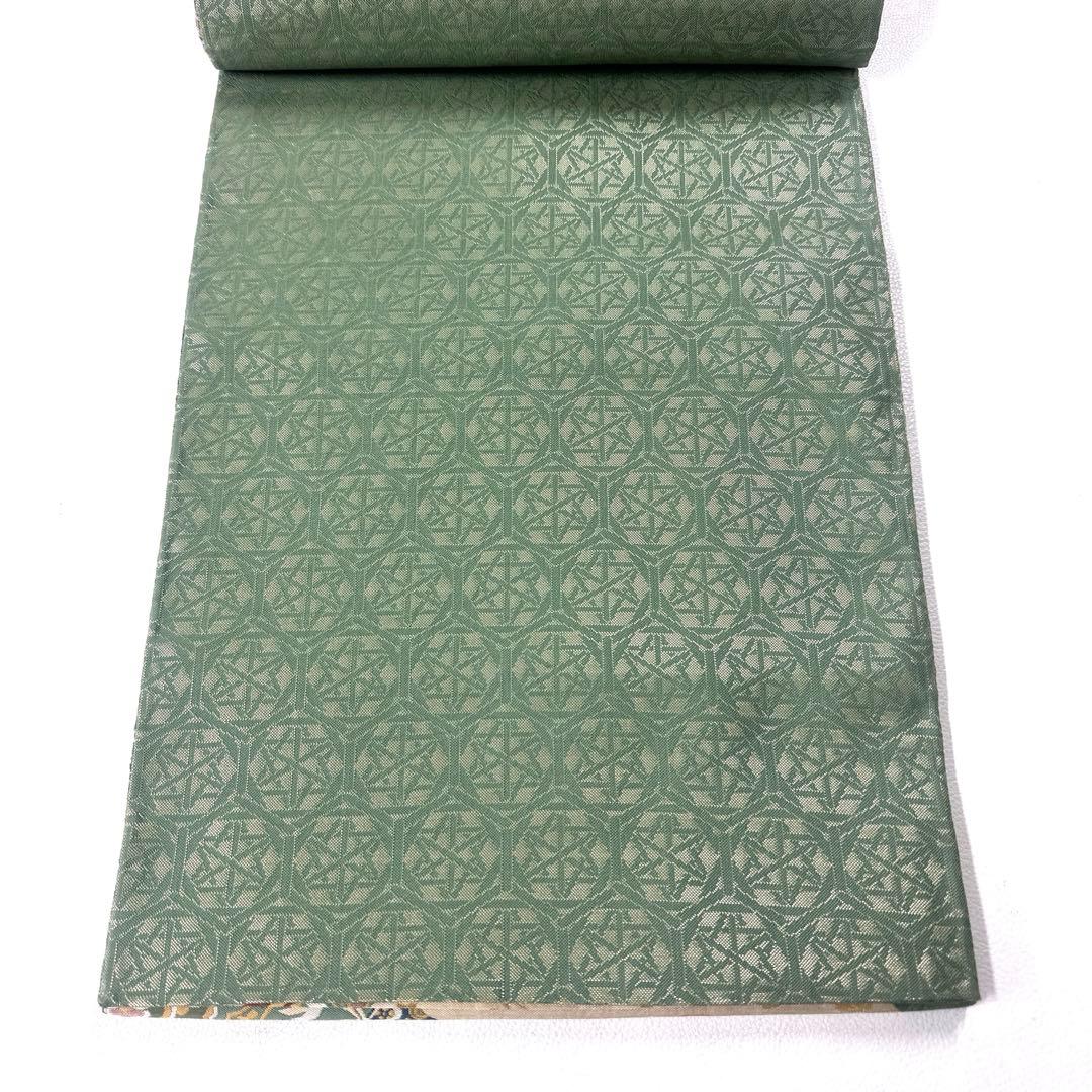 専用帯5842 5161 二点セット ●高級 正絹 装飾道長文 六通 袋帯