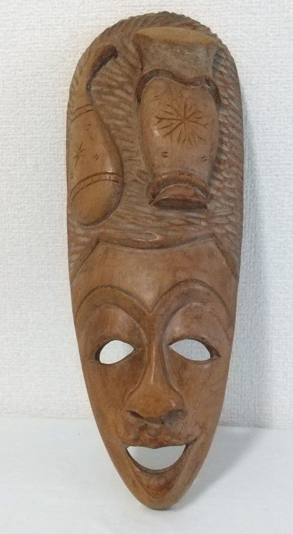 民族仮面 木彫りのマスク 民芸品 お面 壁掛け 中南米