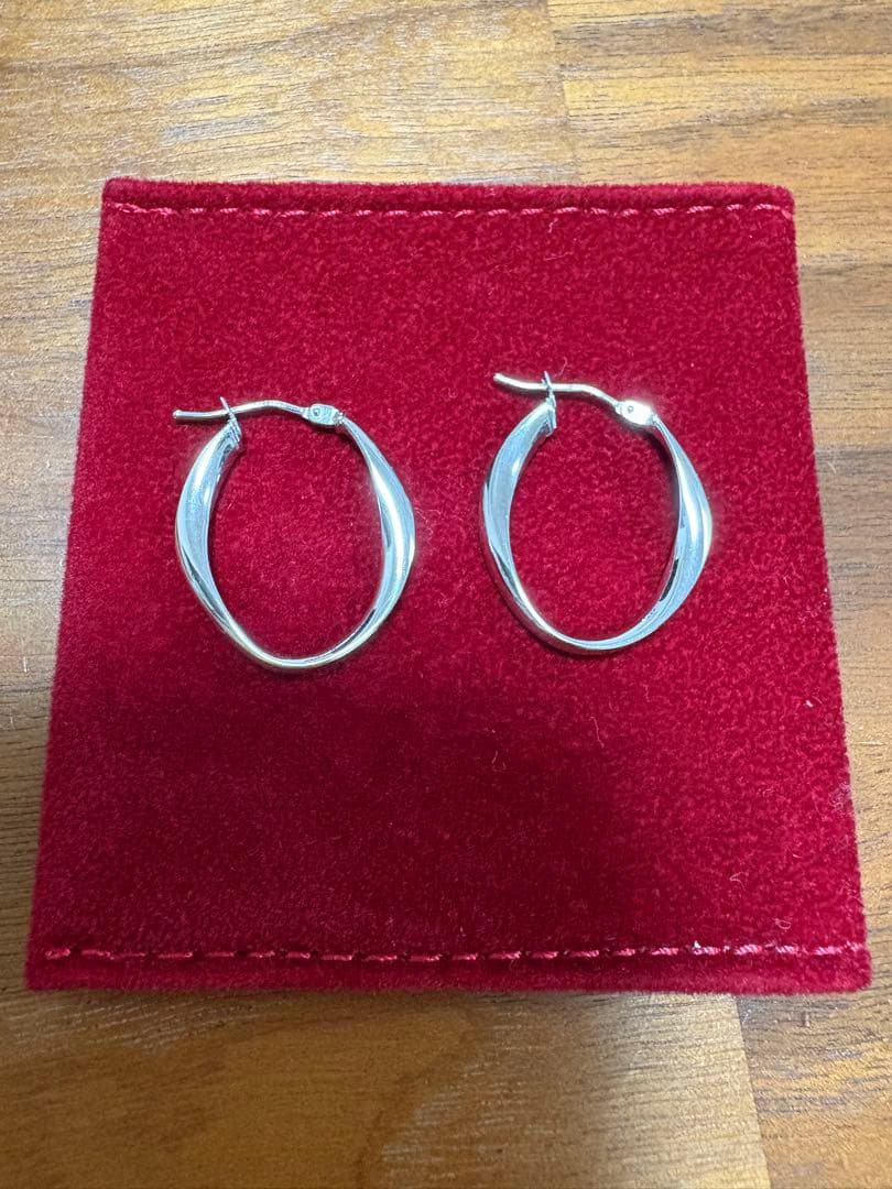 K10ホワイトゴールドフープピアス