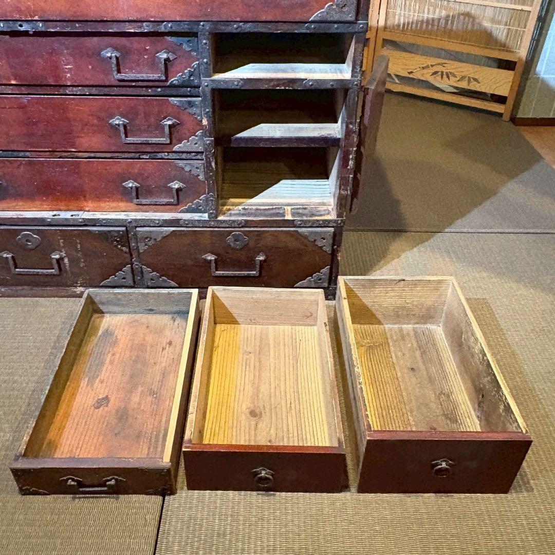 船箪笥　和箪笥　時代金具 キャビネット ローチェスト アンティーク 和家具