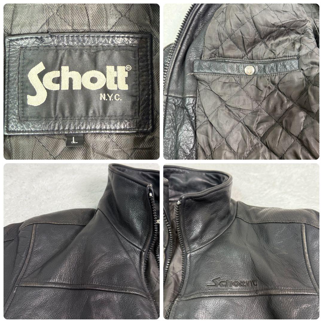 Schott シングル レザージャケット leather single 牛革 L