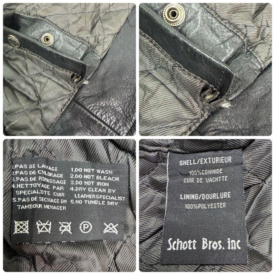 Schott シングル レザージャケット leather single 牛革 L