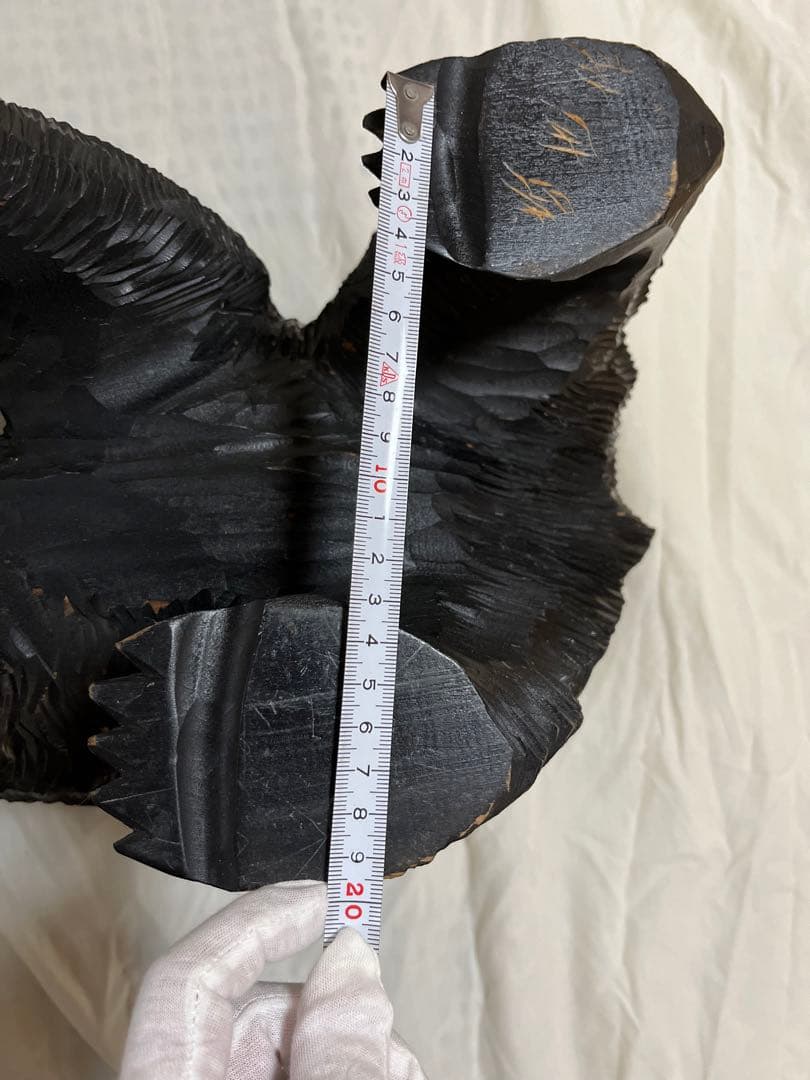 北海道　木彫りの熊　台座付　彫刻 木工品　昭和レトロ　HOKKAIDO BEAR