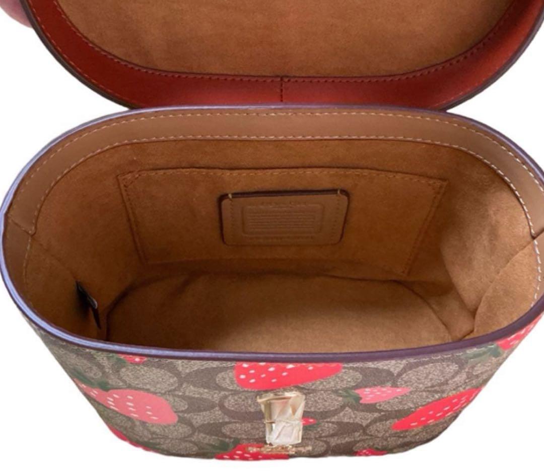 COACH クロスボディ シグネチャーキャンバス ワイルドストロベリープリント