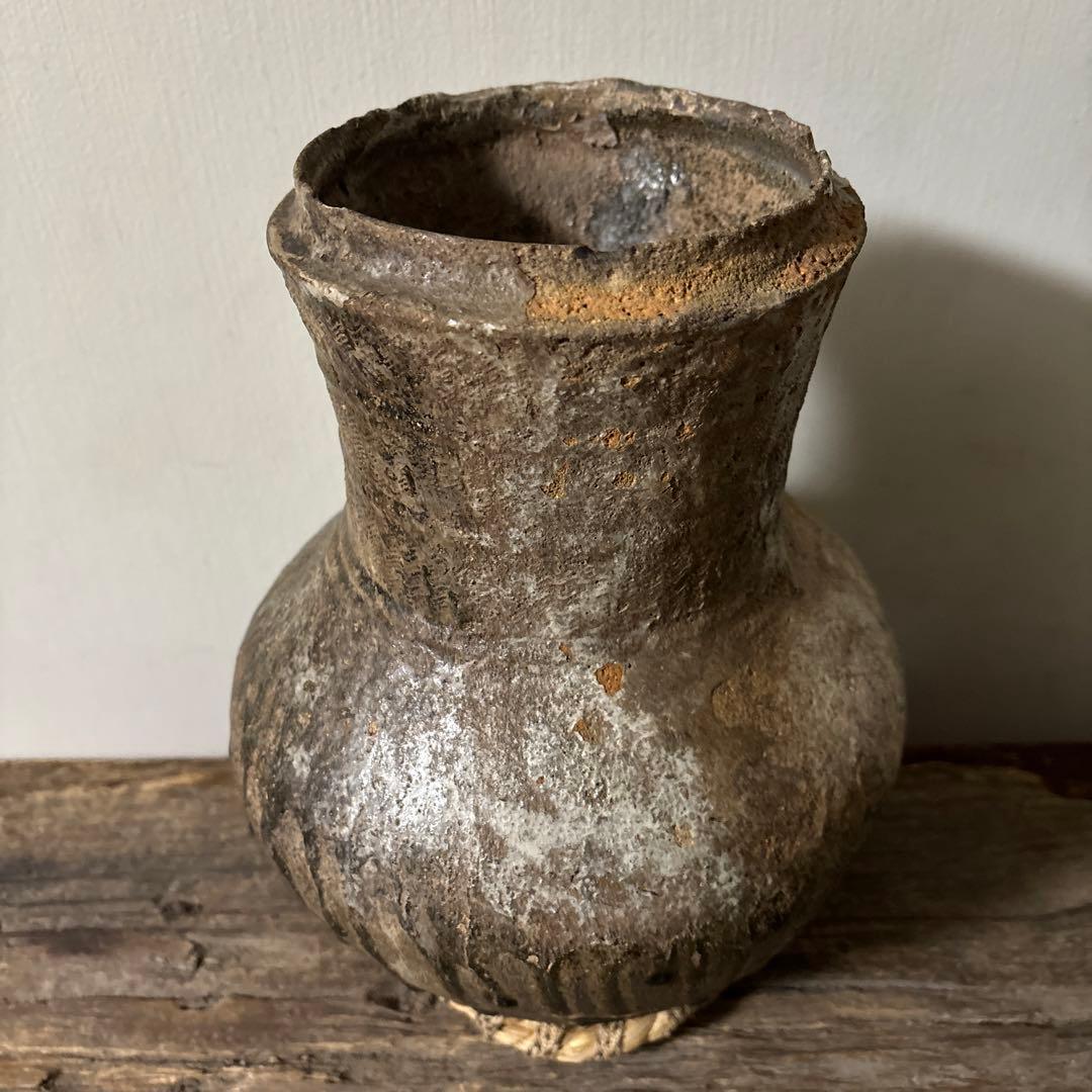 景色の良い　新羅〜高麗　壷　花生 花入れ アンティーク　古道具　骨董品検:李朝