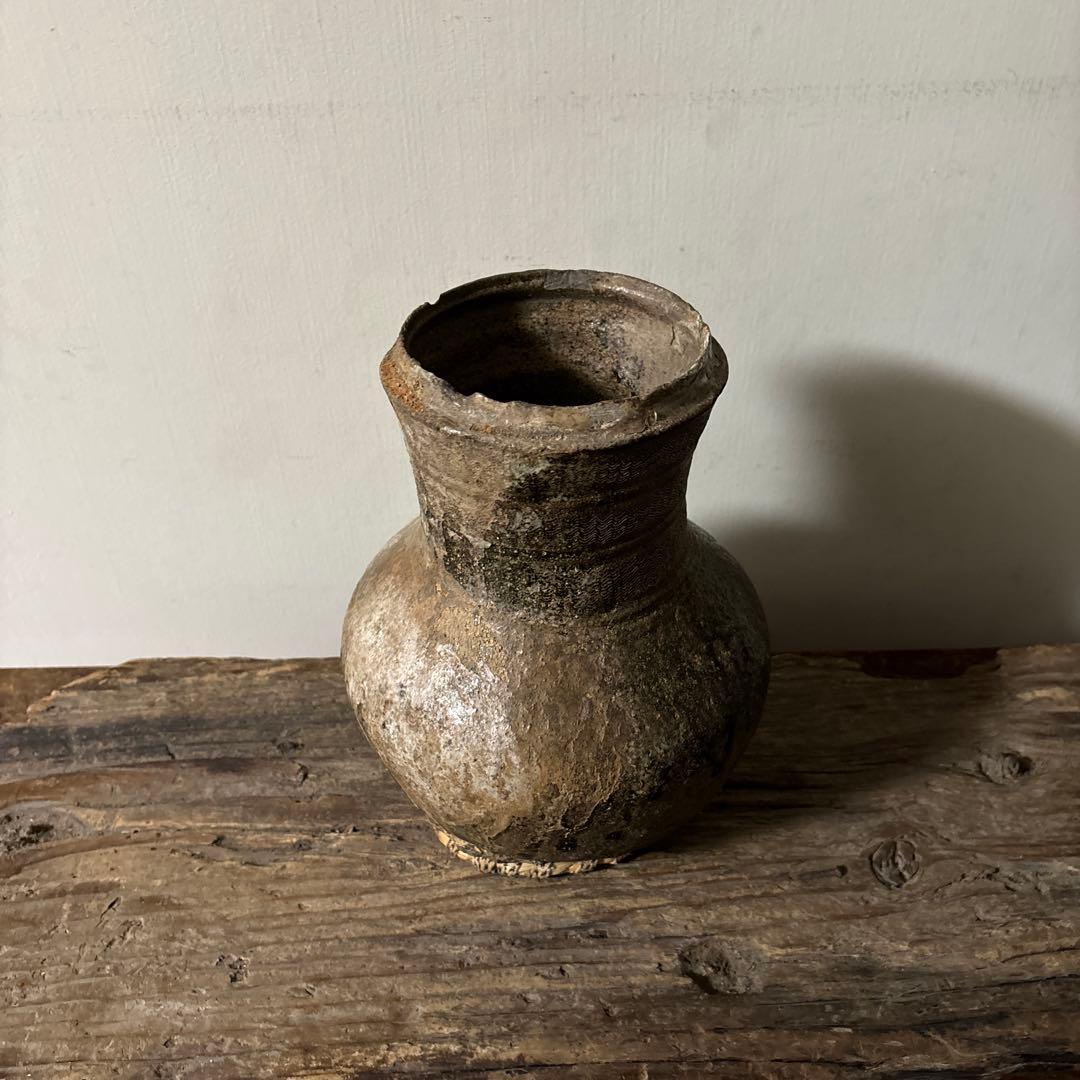 景色の良い　新羅〜高麗　壷　花生 花入れ アンティーク　古道具　骨董品検:李朝
