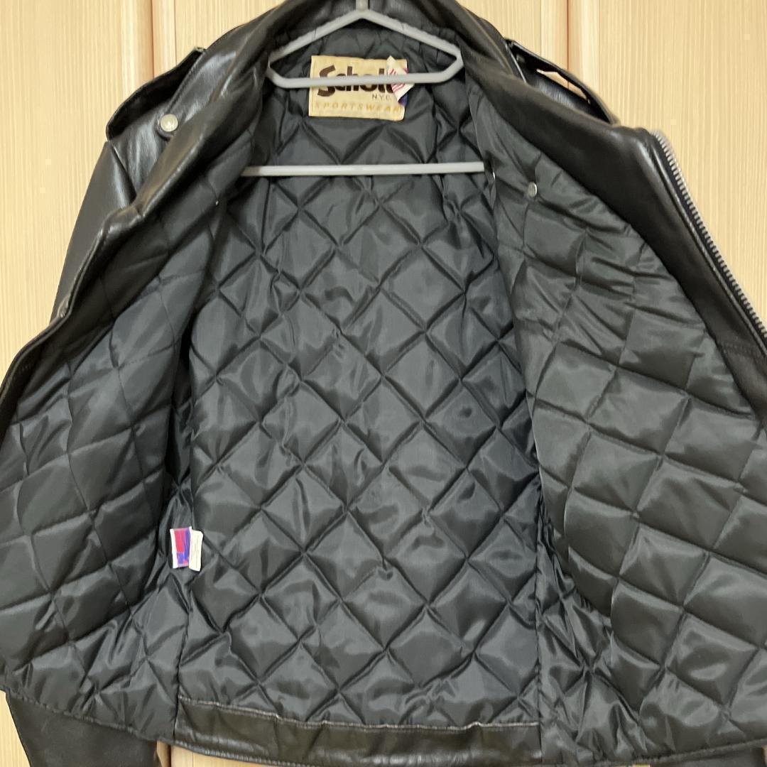 【Kr】SCHOTT レザー ライザース ジャケット ブラック 36/M