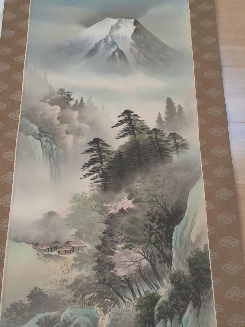 葛谷聖山　春夏秋冬 四季山水図　肉筆絹本　四幅掛軸　共箱　美品