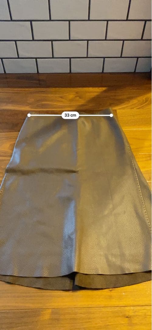 美品　エルメス　スカート　36ブラウン系 牛革　レザー