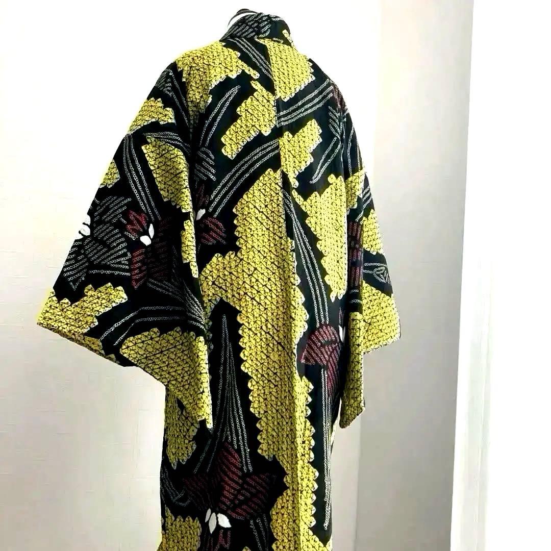 masami 有松絞り浴衣・蜘蛛絞り　菖蒲　身丈169・裄74No.-50