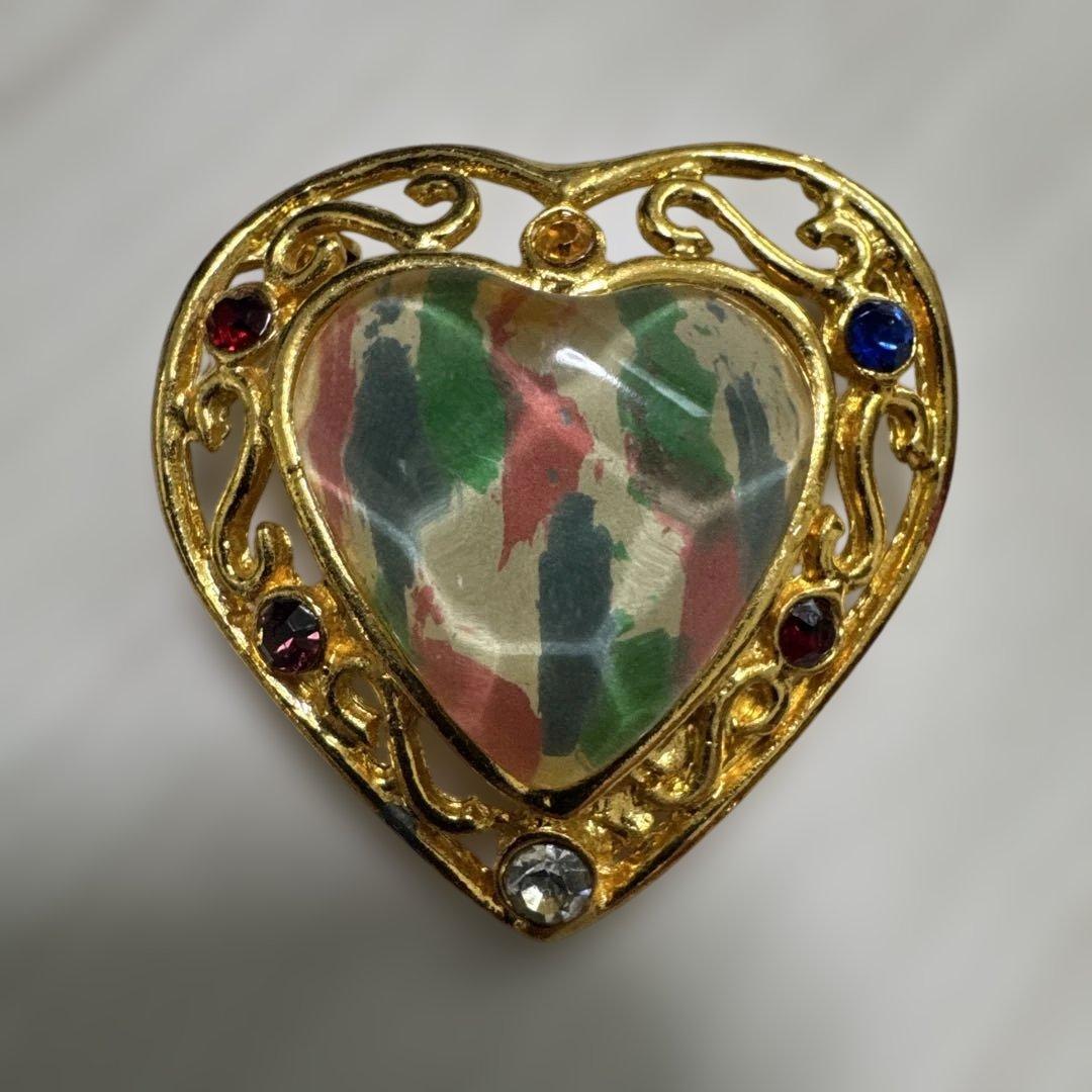 T*！様 美品　希少　レア　ジャンニ　ヴェルサーチ　ブローチ　ハート　ヴィンテー