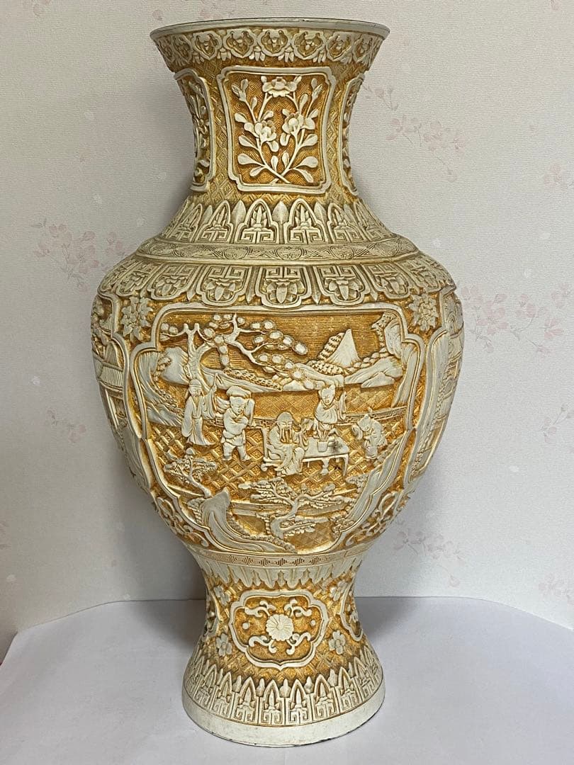 ♦ 中国美術伝統工芸品 楼閣山水 瓶 置物飾り美術品 ディスプレイ 骨董品