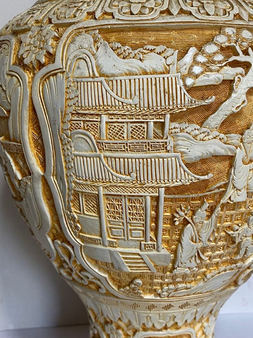 ♦ 中国美術伝統工芸品 楼閣山水 瓶 置物飾り美術品 ディスプレイ 骨董品