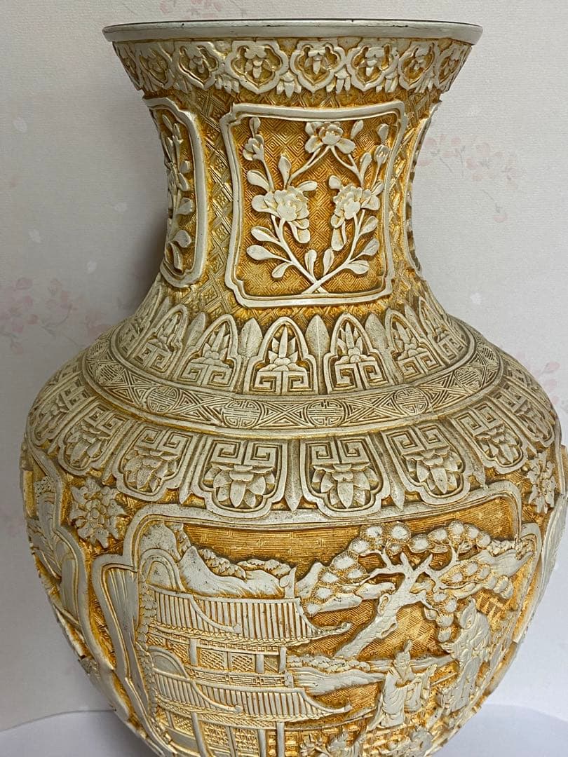 ♦ 中国美術伝統工芸品 楼閣山水 瓶 置物飾り美術品 ディスプレイ 骨董品