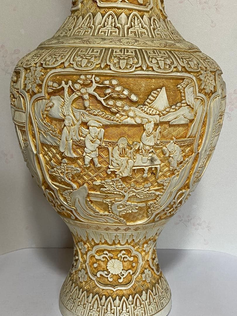 ♦ 中国美術伝統工芸品 楼閣山水 瓶 置物飾り美術品 ディスプレイ 骨董品