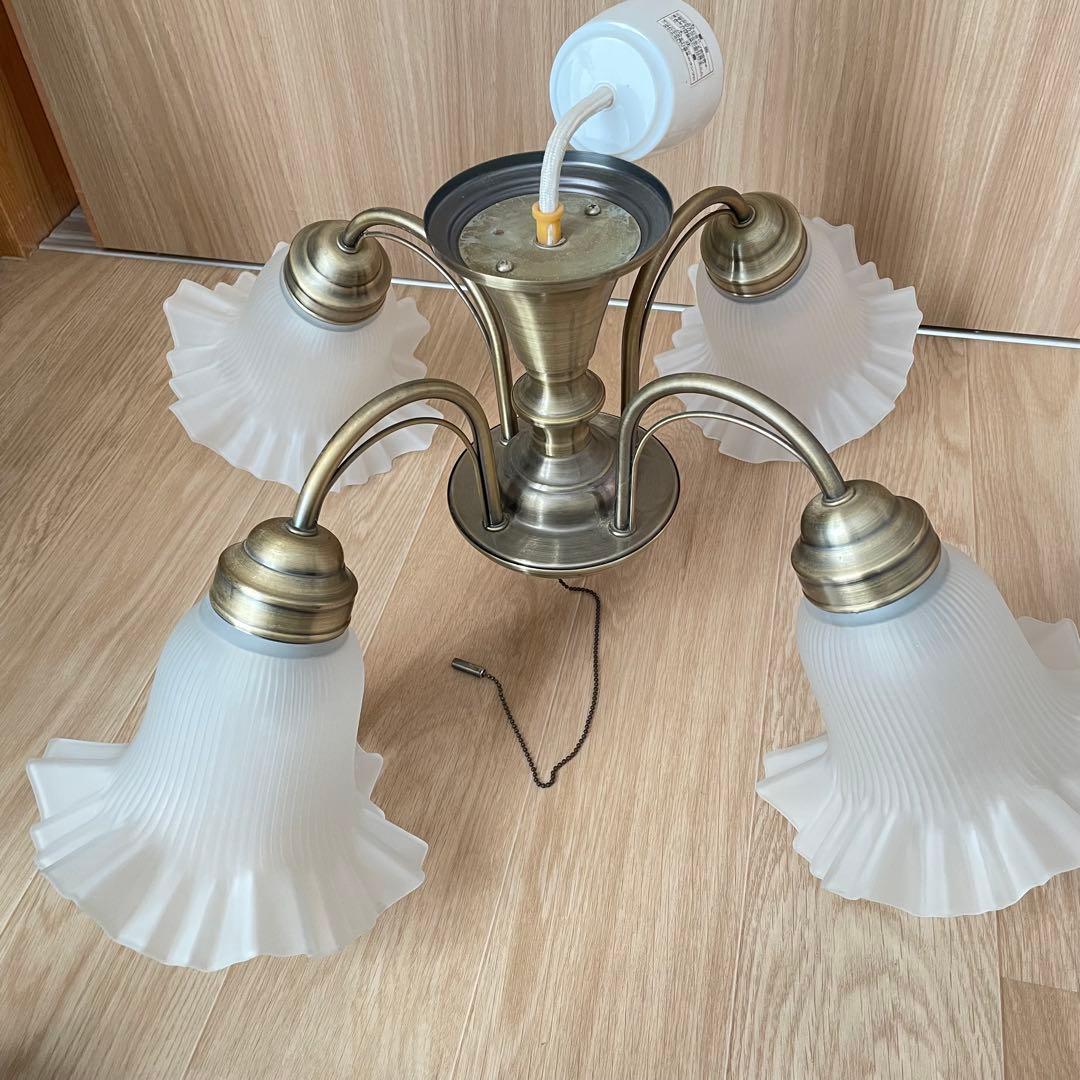 シャンデリア アンティーク ヴィンテージ 電灯 4灯