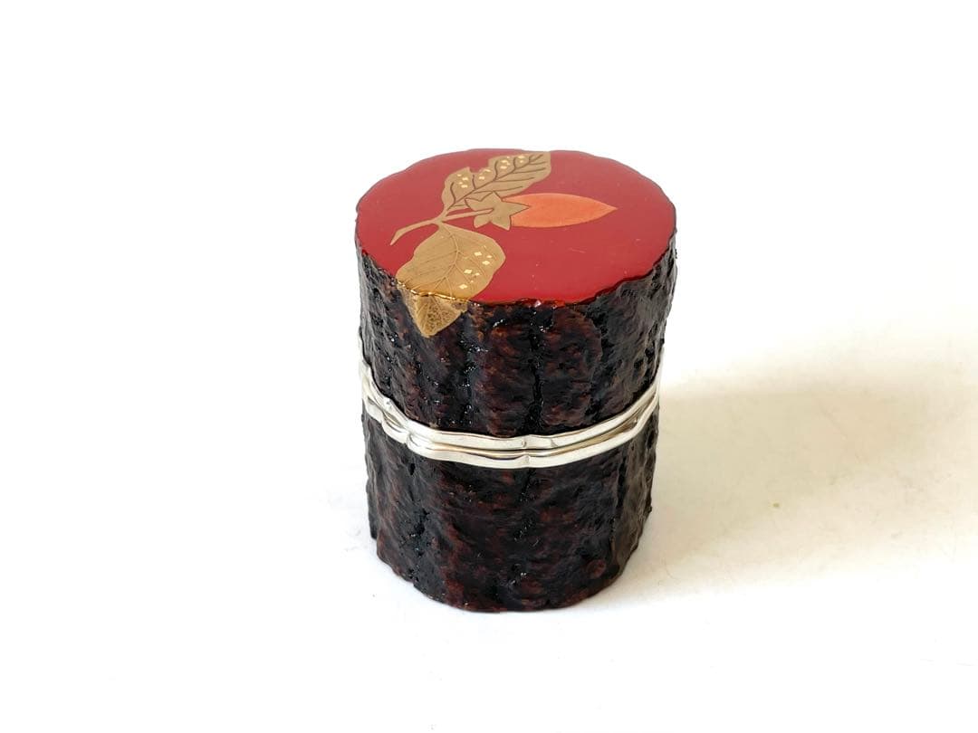 塗師　中村宗悦　玄々斎好写　筆柿香合　共箱　柿香合　茶道具