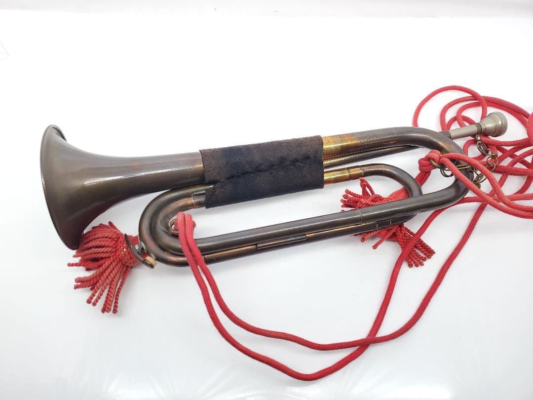 下倉楽器 海上自衛隊 信号ラッパ MSDF 海軍マーク刻印有　ラッパ/二つ巻