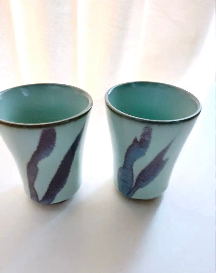 【未使用】小石原焼　人間国宝　福島善三　ぐい呑　セット　中野月白瓷　釣窯