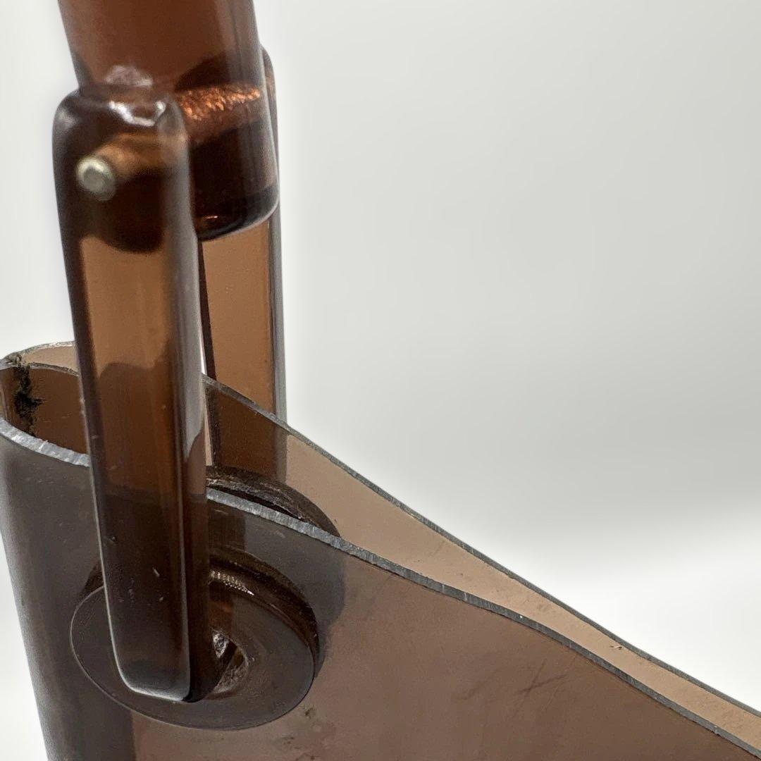 GUCCI グッチ バンブー ショルダーハンドバッグ ビニール レザー ブラウン