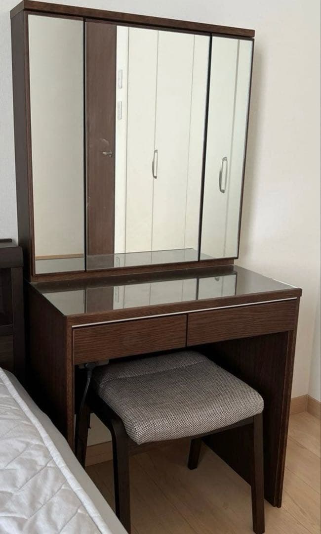 美品　karimoku ドレッサー　三面鏡