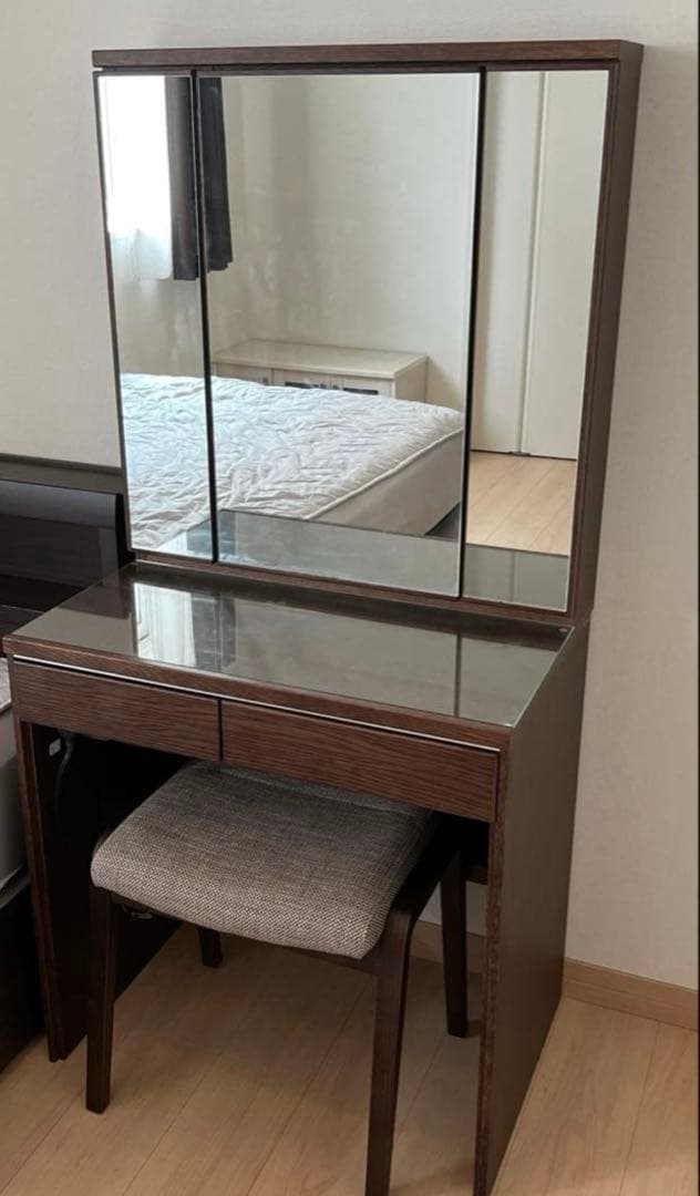 美品　karimoku ドレッサー　三面鏡