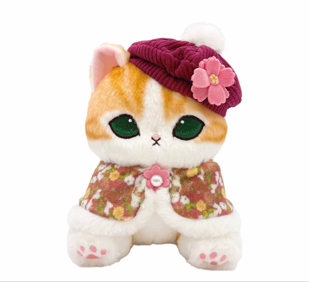 mofusand×日比谷花壇 ぬいぐるみ ケープにゃん　ブルー レッド セット