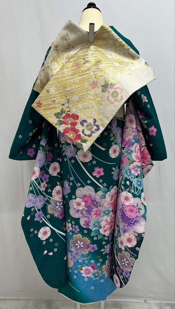 振り袖　フルセット　別誂長襦袢付　金彩加工　成人式　刺繍入り　豪華　598