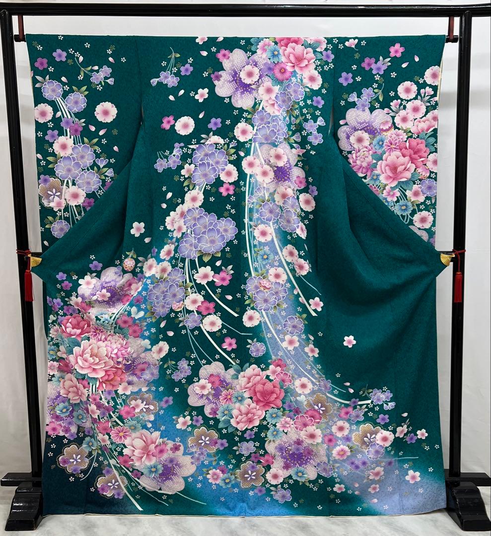 振り袖　フルセット　別誂長襦袢付　金彩加工　成人式　刺繍入り　豪華　598