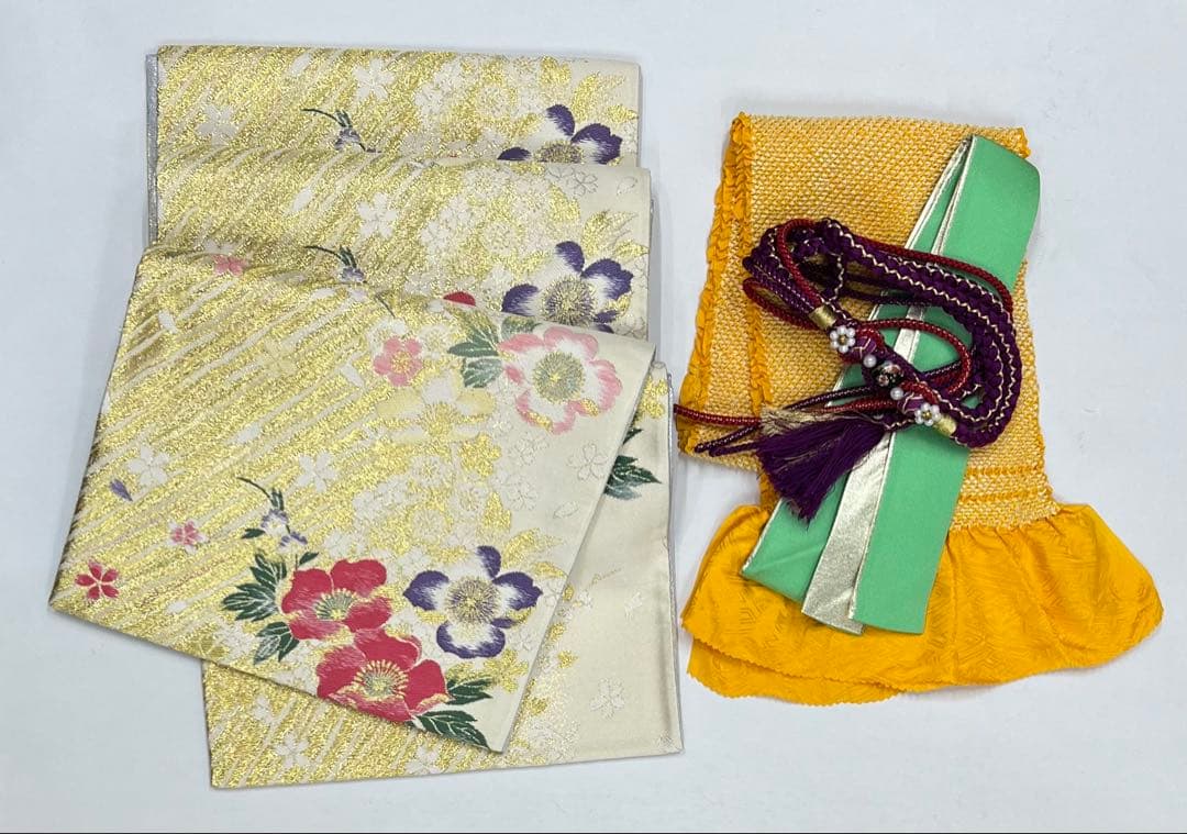 振り袖　フルセット　別誂長襦袢付　金彩加工　成人式　刺繍入り　豪華　598