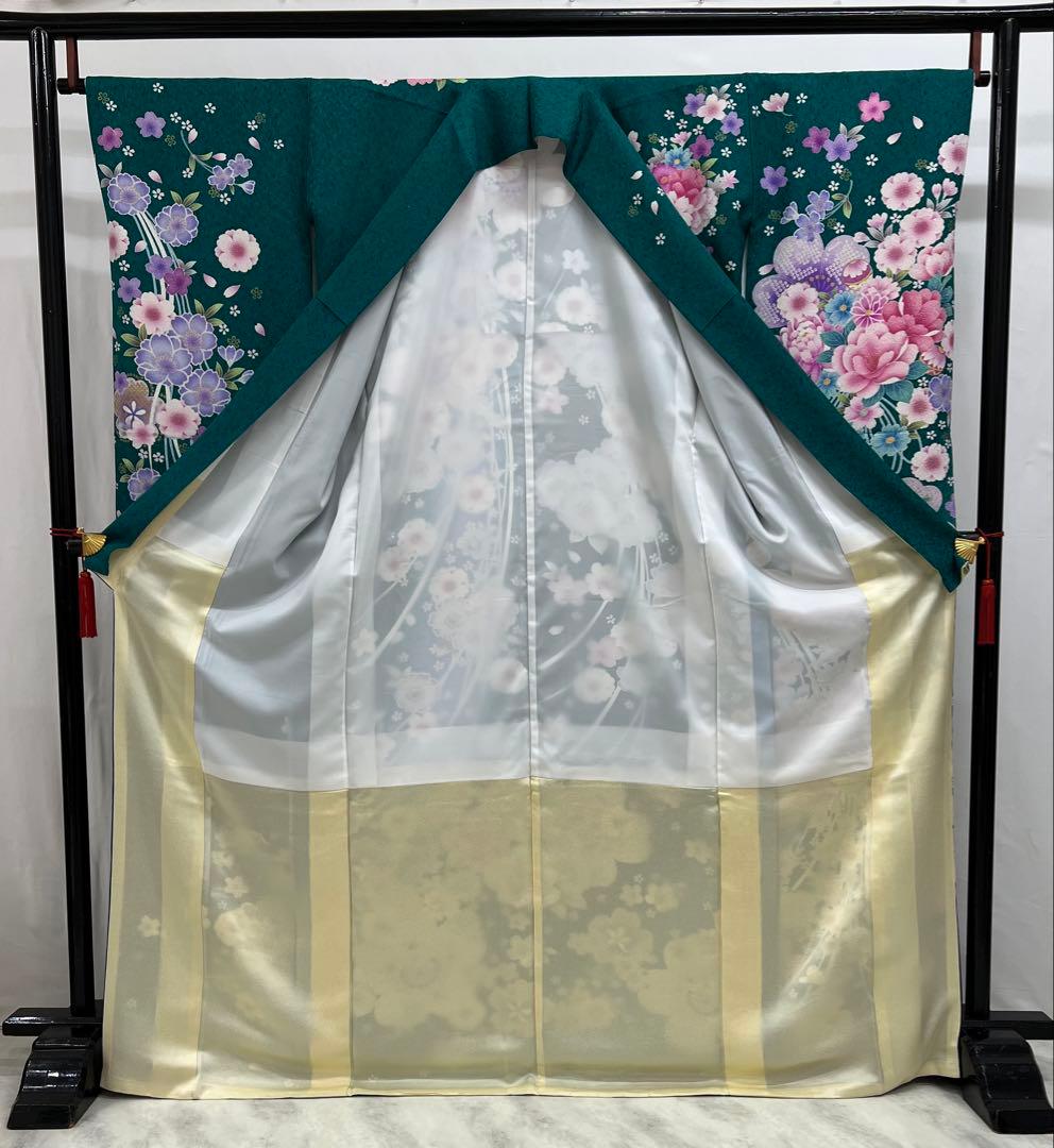 振り袖　フルセット　別誂長襦袢付　金彩加工　成人式　刺繍入り　豪華　598