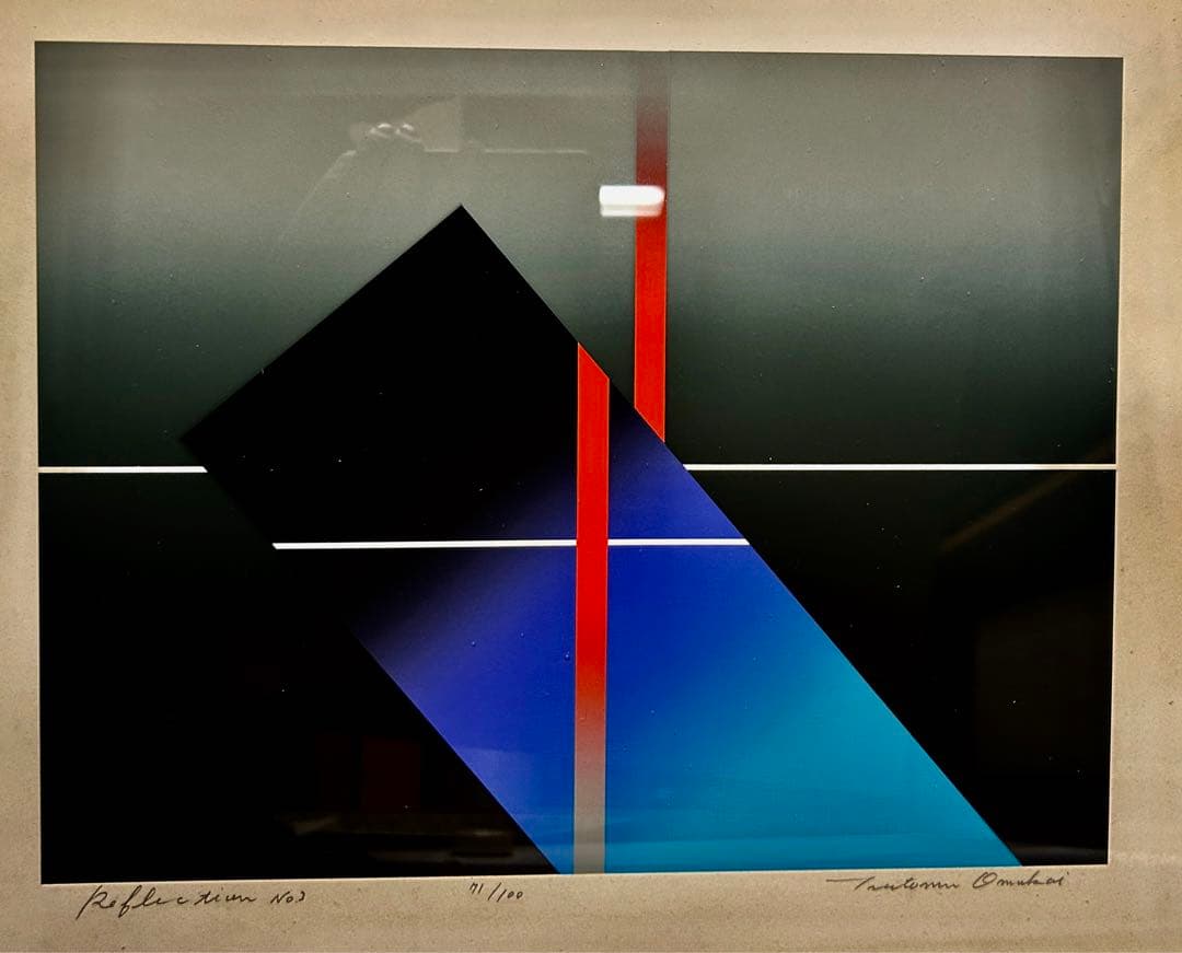 現代アート　絵画　リトグラフ　版画　サイン有り　71/100 新品額縁