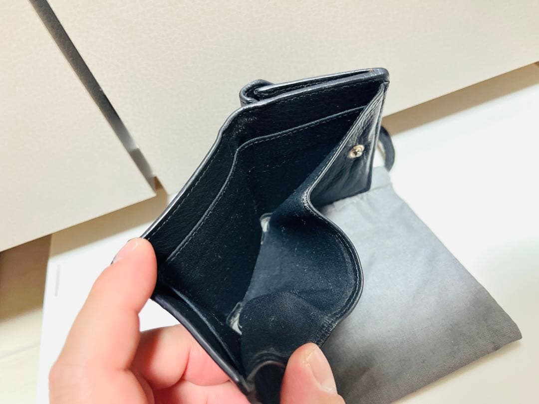 [美品✨] BALENCIAGA ブラック 三つ折り財布　袋付き